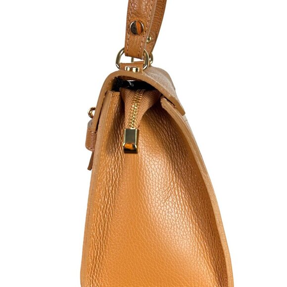 Naya Cognac Italian Leather Handbag for Women – Luxury Designer Shoulder - Picture 3 of 9